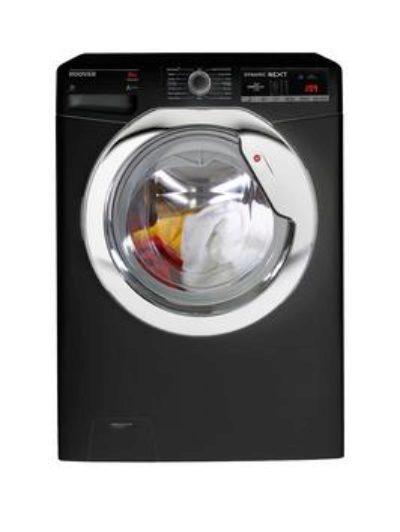 Hoover Dynamic Next Dxoa48C3B 8Kg Load, 1400 Spin Washing Machine - Black/Chrome